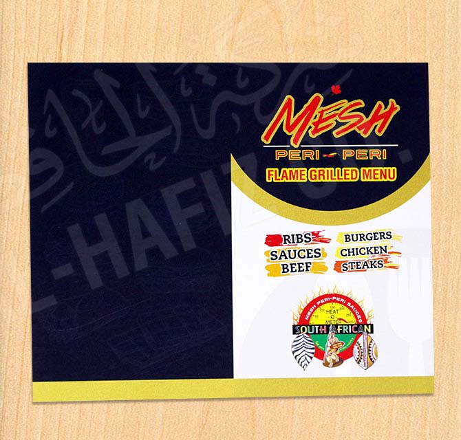 Hotel Menu Digital Printing with Spot Gold Ink Blue